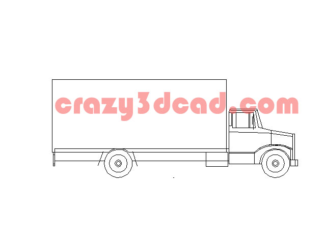 Truck elevation cad block